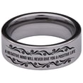 thumbnail image 4 of Positive Life Flower Tungsten Carbide Ring, 4 of 9
