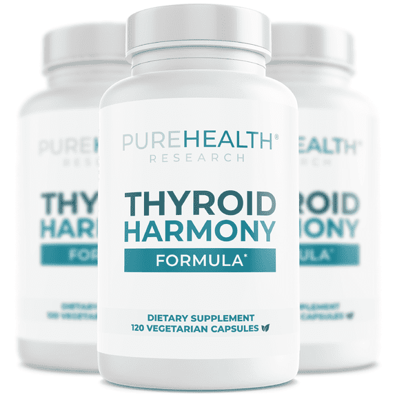 Thyroid Harmony Hormone Balance for Women with Ashwagandha, Mood Support, Weight Management by PureHealth Research x3