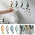 thumbnail image 2 of Nkmbld Large Adhesive Hooks for Hanging Heavy Duty, Leaf Non-Marking Hooks No-Hole Kitchen Bathroom Wall Towel Hooks, Works on Ceramic, Marble, Glass, Metal, 2 of 7