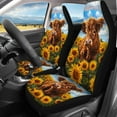thumbnail image 2 of Pzuqiu Sunflower Yak Car Seat Cover Full Set Fashion Universal Anti-Slip Driver Seat Cover with Backrest Full Set Universal Seat Covers for Cars Universal Fit for Most Cars Sedan Van Truck, 2 of 7