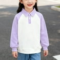 thumbnail image 4 of Sudaderas sin capucha Ropa para niños Camisa con bloques de color para niños y niñas Sudadera con solapa con inserción en los hombros Top infantil de primavera en contraste Camiseta de algodón para ni, 4 of 9