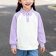 thumbnail image 4 of Sudaderas sin capucha Ropa para niños Camisa con bloques de color para niños y niñas Sudadera con solapa con inserción en los hombros Top infantil de primavera en contraste Camiseta de algodón para ni, 4 of 9