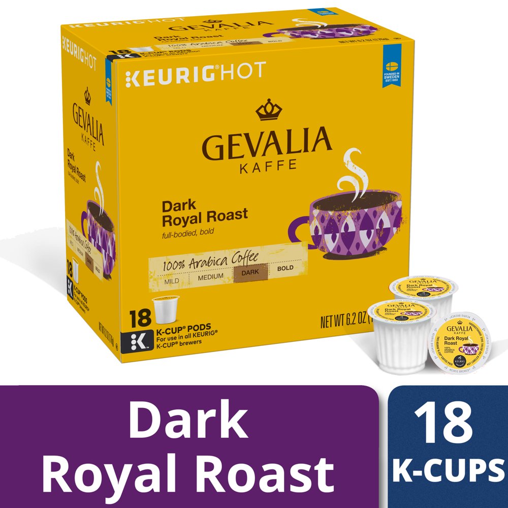 Gevalia Dark Royal Roast KCup Coffee Pods (18 Pods)
