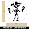 thumbnail image 2 of Day of Dead Skeleton with Sombrero and Maracas Self-Inking Rubber Stamp Ink Stamper - Black Ink - Medium 1 Inch, 2 of 7