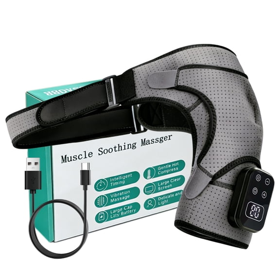 PIEYELO Heated Shoulder Massager Wrap, 5 Heat Levels 5 Vibration Modes Cordless Adjustable for Muscle Soreness Relief