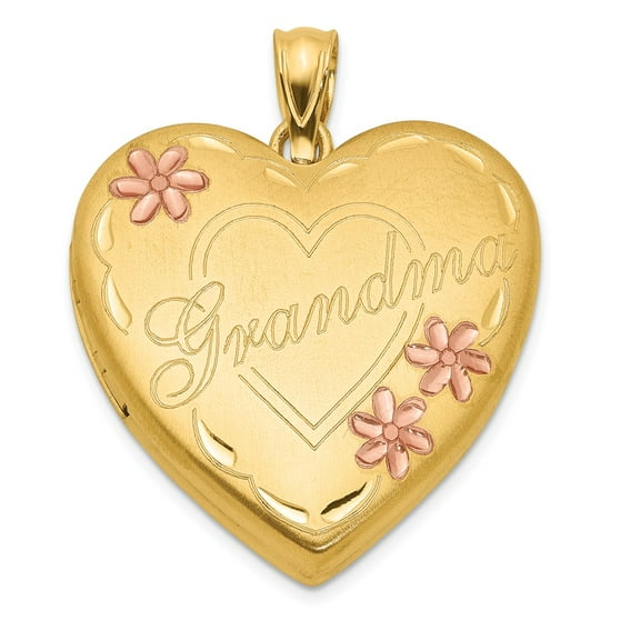14 20 Yellow Gold Charm Pendant Locket 23 mm 1 20 Filled Grandma 23Mm Enameled Heart