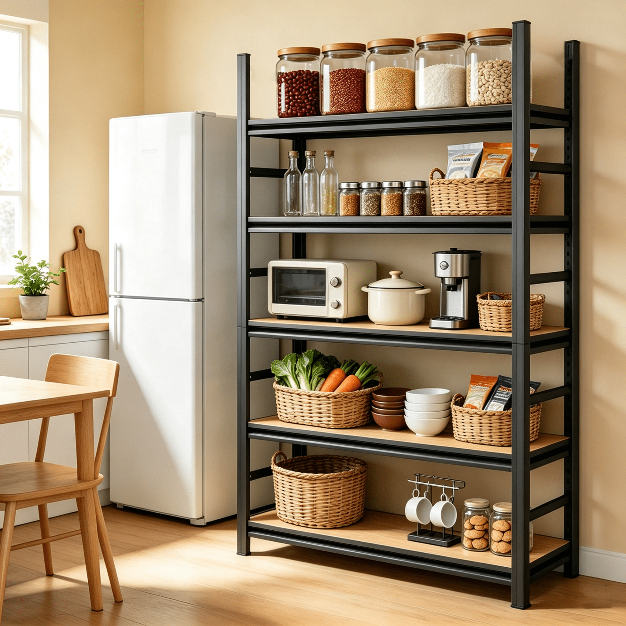 5‑Tier Metal Storage Shelving Unit, 2000 LBS Capacity, Adjustable‑Height Storage Rack, Ideal for Home, Laundry Room, Office, Warehouse, Kitchen, Supermarket and More