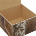 thumbnail image 6 of DecMode Handmade Brown Leather Decorative Box with Snap Front Closure and Detailed Stitching, 2 Count, 6 of 10