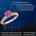 thumbnail image 2 of Gem Stone King 10K Two Tone Gold Pink Moissanite and Lab Grown Diamond Engagement Ring for Women | 1.20 Cttw | Round 6.5MM | Gemstone Birthstone | Size 7, 2 of 6