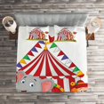 thumbnail image 2 of Ambesonne Cartoon Quilted Coverlet 3 Pcs, Circus Tent, King Size, Multicolor, 2 of 2