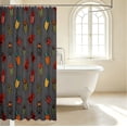 thumbnail image 3 of Erosebridal Cute Beetles Shower Curtain 72Wx84L,Dreamy Nature Wildlife Theme Bathroom Shower Curtain,Gray Red, 3 of 5