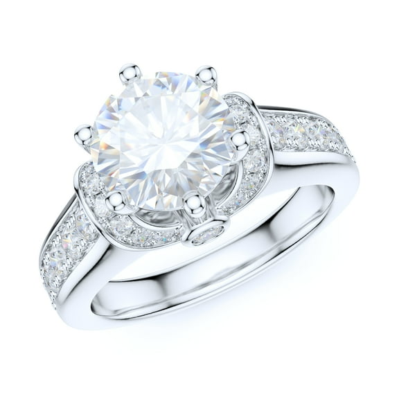 Sterling Silver Luxury Vintage 2CT Simulated Round Brilliant Cut Diamond Promise Engagement Ring (6)