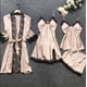 thumbnail image 1 of Pijamas sexys para mujer, conjunto de cuatro piezas, pijamas con tirantes estilo coreano, ropa de casa para mujer con camisón con almohadilla para el pecho, 1 of 6