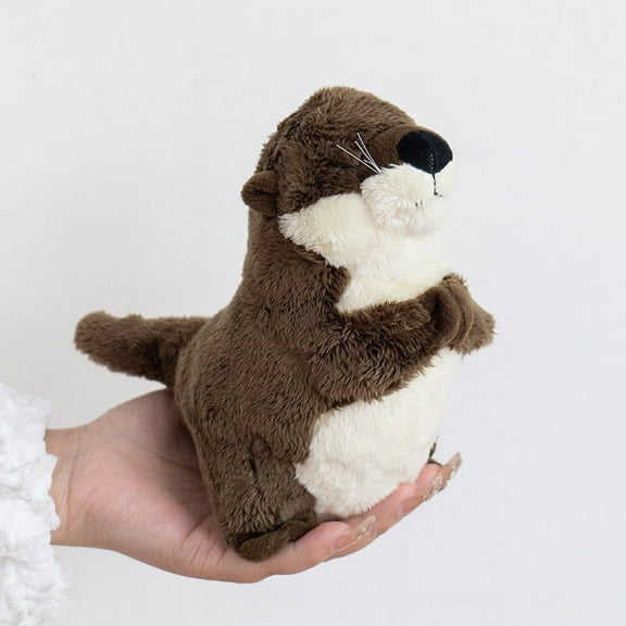 Iumwxz River Otter Stuffed Animal Plush Toy 12 Inches Realistic Standing Otter Plush with Soft Fleece Fur Cute Button Nose Educational Wildlife Toy for Kids Boys Girls All Ages Cuddly Companion Gift
