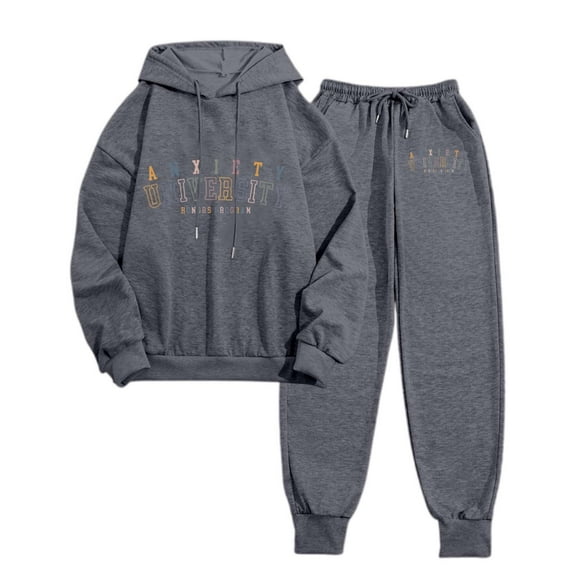 Sweatsuits for Women 2 Piece Hoodie Sweatshirt Wide Leg Sweatpants Lounge Sets Womens Fall Sets for Women