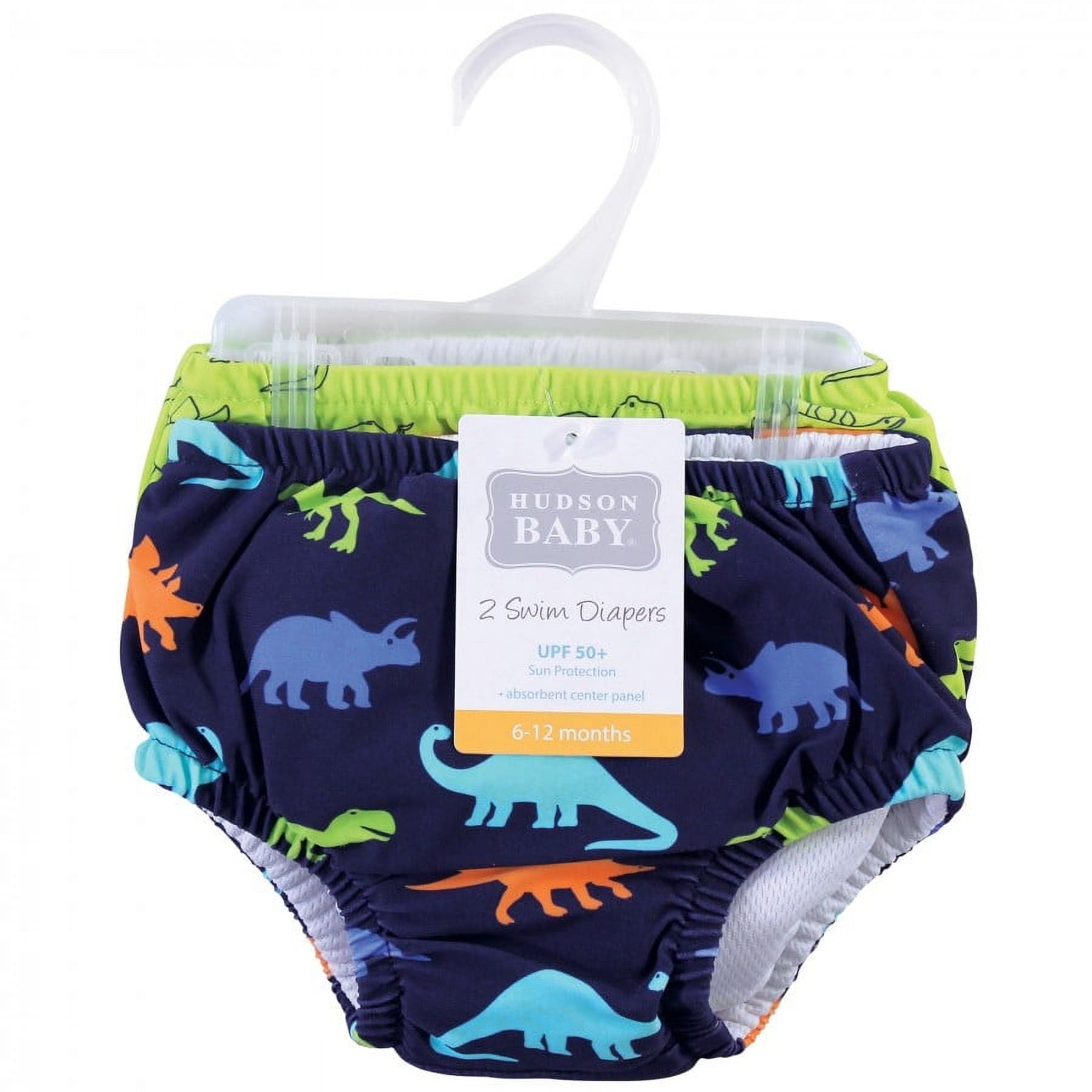 Hudson Baby Infant and Toddler Boy Swim Diapers, Dinosaurs, 6-12 Months