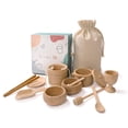 thumbnail image 1 of Mont Pleasant Montessori Toys Juguetes sensoriales para niños pequeños de 1 año, 11 piezas de juguetes Waldorf de madera Cucharas y pinzas de madera para trabajos de transferencia y desarrollo de habi, 1 of 9