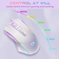 thumbnail image 3 of Wireless Gaming Mouse, Tri-Mode 2.4G/USB-C/Bluetooth Mouse Gaming, 12000 DPI, RGB Backlit, Fully Programmable, Rechargeable Wireless Computer Mouse for Laptop PC Mac, White, 3 of 4