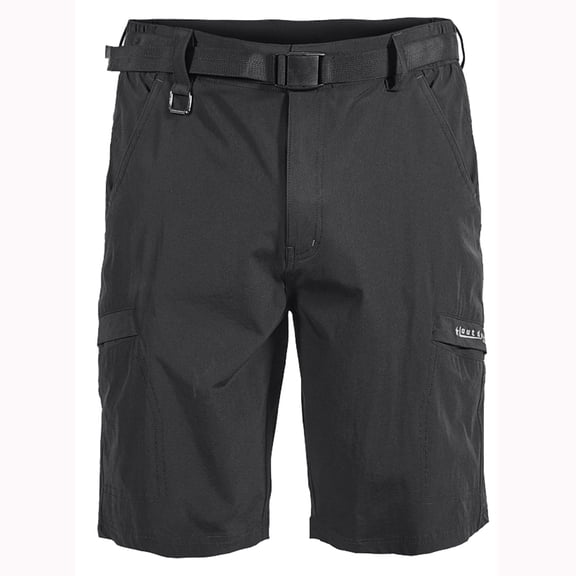 HOOMEUMY Men's Outdoor Lightweight Quick Dry Cargo Shorts with Belt Water-Resistant Hiking Camping Fishing Shorts Multi-Pockets Travel Shorts Black XXL