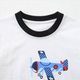 thumbnail image 6 of NOLDARES Baby Boy Summer Clothes 2pcs Crewneck Short Sleeve Shirt Cotton Shorts Dinosaur Truck Print Outfits(White,3-4 Y), 6 of 9