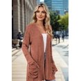 thumbnail image 5 of Women'S 2025 Fall Fashion Cardigan Soft Knit Cardigan for Women Long Sleeve Open Front Coat with Pockets Orange red XXL, 5 of 8