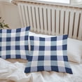thumbnail image 7 of Waterproof Throw Pillow Covers Set of 2, 24x24 Inch Navy Blue Plaid Decorative Pillowcases Outdoor Pillow Slip Cushion Covers Set for Couch Tent Spring Farmhouse Buffalo Checkered, 7 of 7