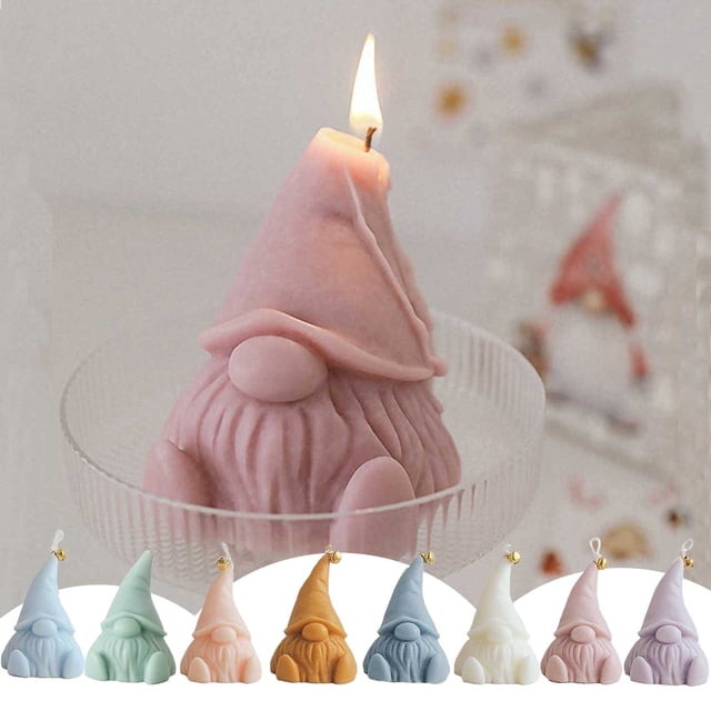 Fiudx Velas de Gnomo Navideñas, Aromaterapia de Cera de Soja, Decoración Festiva para Fiestas Navideñas, Aroma Agradable, Larga Duración, Decoración de Mesa para El Hogar En Otoño E Invierno, Tamaño