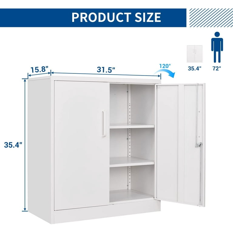 White storage online cabinet with lock