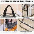 thumbnail image 3 of Cosmetiqueras Transparentes PVC 3 Piezas, Neceser de Aseo con Cierre Impermeable, Bolsa de Cosmético Portátil, TSA Necesers de Viaje para Mujer y Hombre, Bolsa de Maquillaje para Avion, Baño, Nadar, 3 of 4