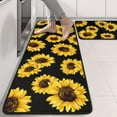thumbnail image 2 of Kitchen Rugs Sets Of 2,Black Yellow Sunflower Pattern Anti Fatigue Kitchen Mat Rugs Non Slip Washable,Decorative Kitchen Floor Mats for Kitchen,Sink,Laundry,17"x47"+17"x47", 2 of 5