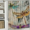 thumbnail image 6 of Patifu Dragonflies World Map Art Nouveau Shower Curtain Set with Hooks, Chic Modern Bathroom Decor, 100% Polyester Fabric, Waterproof, Vibrant HD Print 36"x72, 6 of 7