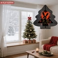 thumbnail image 4 of Stylish Metal Hanging Christmas Tree Wind Spinner - Black & White Geometric Design with Cheerful Rabbit & Red Flowers for Garden Decor, 4 of 7
