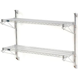 

Nexel Poly-Green Wall Mount Wire Shelving - 54 W x 24 D x 34 H 2-Shelf Starter