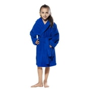Turquaz Linen 100% Turkish Cotton White Hooded Terry Kid's Bathrobe (Small)