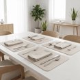 thumbnail image 2 of Unique Bargains 6 Pack Faux Leather Placemats for Kitchen Dining Table Decor Cream 17"x12", 2 of 7