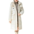 thumbnail image 2 of Xdegoge Long Winter Coats for Women with Hood Thick Warm Padded Puffer Down Jackets Knee Length Zip Up Snap Button Heavyweight Travel Thermal Quilted Jacket Pockets Outerwear, 2 of 9
