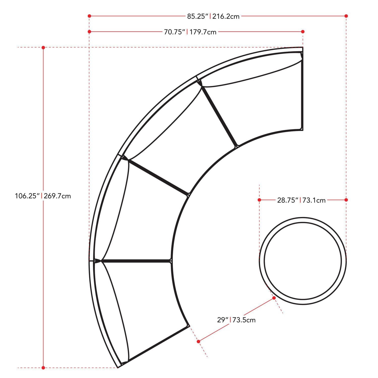 CorLiving Parksville 3-Piece Resin Wicker Patio Sectional Set- Blended Grey Finish/Oxford Blue Cushions