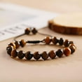 thumbnail image 2 of K-KED 8MM Natural Tiger Eye Stone Braided Beaded Bracelet Men Party Fashion Jewelry, 2 of 4