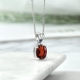 thumbnail image 4 of Gem Stone King 3.70 Ct Oval Red Garnet Blue Created Sapphire 925 Sterling Silver Pendant, 4 of 4
