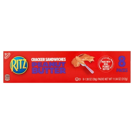 Nabisco Ritz Peanut Butter Cracker Sandwiches, 1.38 oz, 8 count
