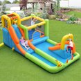 thumbnail image 2 of Costway Parque Acuático Casa Inflable con Doble Tobogán Canasta de Baloncesto Lanzamiento de Anillos Pared de Escalada 503 x 290 x 216 cm, 2 of 10