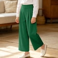 thumbnail image 4 of School Uniform Pants for Girls Dress Pants Elastic Waist Stretch Pants with Pockets Back To School Pull-On Clothes Size 8-9 Years, 4 of 5