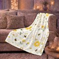 thumbnail image 6 of Whimsical Bee Daisy Floral Pattern, Cozy Friendship Quote Scene, Warm Flannel Blanket for Living Room and Reading Nook, Art Lovers Friendship Gift, Artistic Home Decor, 6 of 9