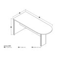 thumbnail image 3 of Bestar Embassy peninsula table in Tuscany Brown - 30.4" Height x 66" Width x 27" Length, durable 1" commercial grade work surface, Deluxe PVC edge, 3 of 3