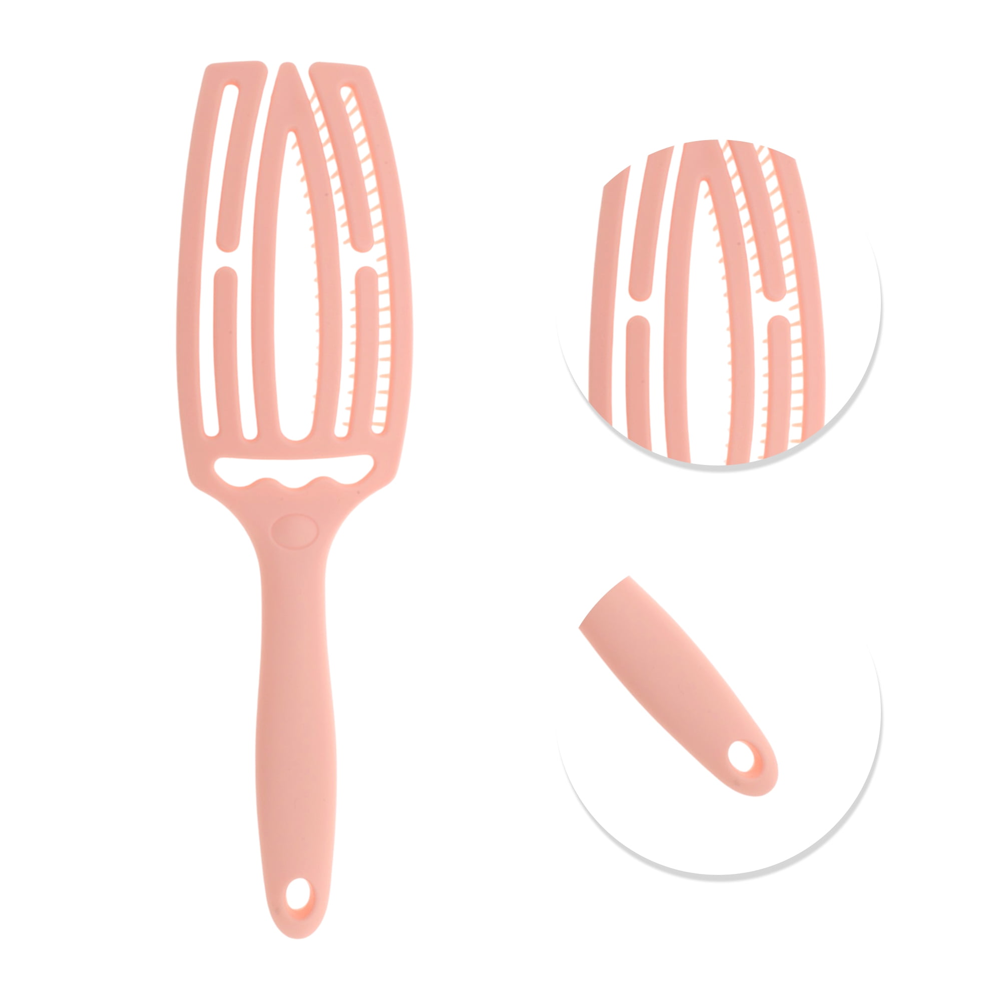 Unique Bargains 1 Pc Portable Hollow Comb Hair Brush for All Hair Types Pink
