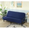 thumbnail image 2 of OctoRose Full Size 54x75x8inch 3 Side Zipper Classic Soft Micro Suede Futon Cover/Slipcover/Sofa Day Bed Mattress Cover Couch Protector (Cover ONLY) (NavyBlue ), 2 of 3
