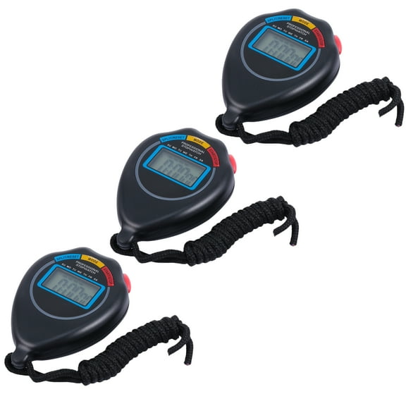 OUNONA 3-Pack Portable Training Stopwatches - Game Timers for Sports, Fitness, and Outdoor Activities