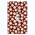 thumbnail image 1 of Metal Light Switch Wall Plate Outlet Cover (Coffee Espresso Mocha Bean Pattern Brown - Single Toggle), 1 of 2