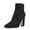 Black, variant on XYD Women Fashion Rhinestone Ankle Booties Sturdy Block Heel Side Zipper Pointed Toe Short Boots Party Shoes Size 7 Red