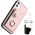 thumbnail image 5 of Allytech Wallet Case for Apple iPhone 11 Pro Max with Ring Holder Stand, Vintage Premium PU Leather 8 Cards Slots Shockproof Bumper Anti-Scratch Magnetic Closure Case Cover for iPhone 11 Pro Max,Pink, 5 of 6